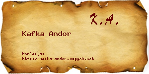 Kafka Andor névjegykártya